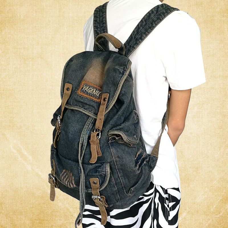 Retro Canvas Leather Double Sh - Canvas Backpack Casual recension och pris