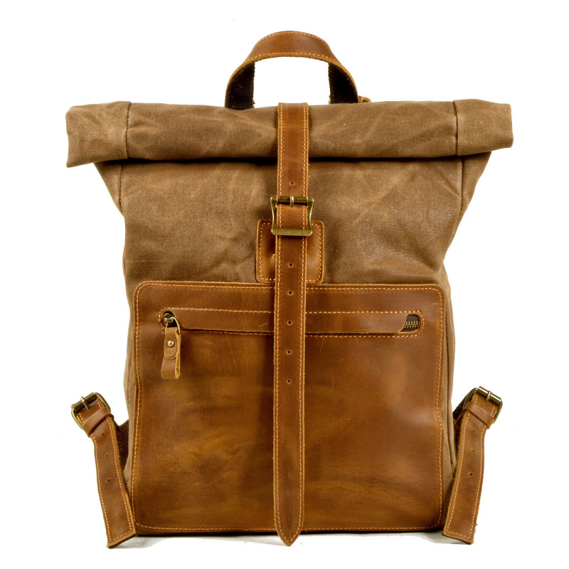 New simple and retro wax canva - Canvas Backpack Casual recension och pris